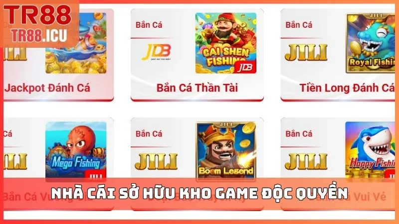 Nhà cái sở hữu kho game độc quyền, phong phú